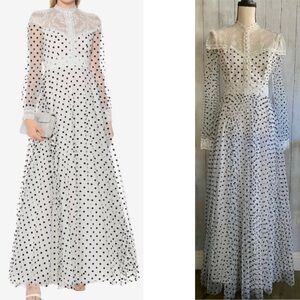 Rose Velvet Dotted tulle gown